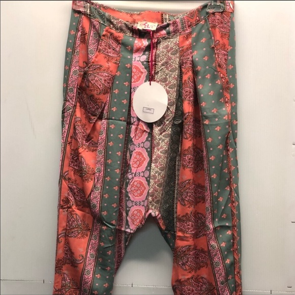 Z&L Paisley Light Weight Pink Harem Pants Size S L - Picture 2 of 10
